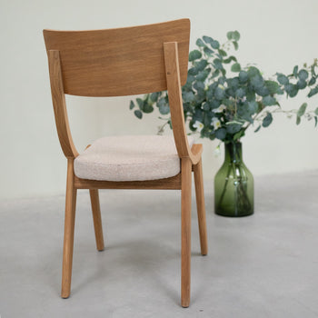 VESKOR Pack de 2 o 4 Sillas de Comedor de Madera Maciza de Roble Lucas, tapizado Gris o Beige