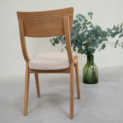 VESKOR Pack de 2 o 4 Sillas de Comedor de Madera Maciza de Roble Lucas, tapizado Gris o Beige