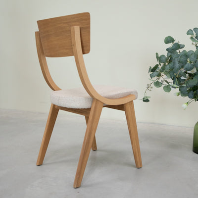VESKOR Pack de 2 o 4 Sillas de Comedor de Madera Maciza de Roble Lucas, tapizado Gris o Beige