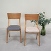 VESKOR Pack de 2 o 4 Sillas de Comedor de Madera Maciza de Roble Lucas, tapizado Gris o Beige