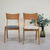 VESKOR Pack de 2 o 4 Sillas de Comedor de Madera Maciza de Roble Lucas, tapizado Gris o Beige