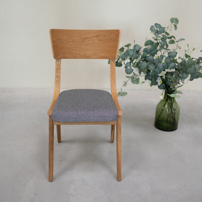 VESKOR Pack de 2 o 4 Sillas de Comedor de Madera Maciza de Roble Lucas, tapizado Gris o Beige