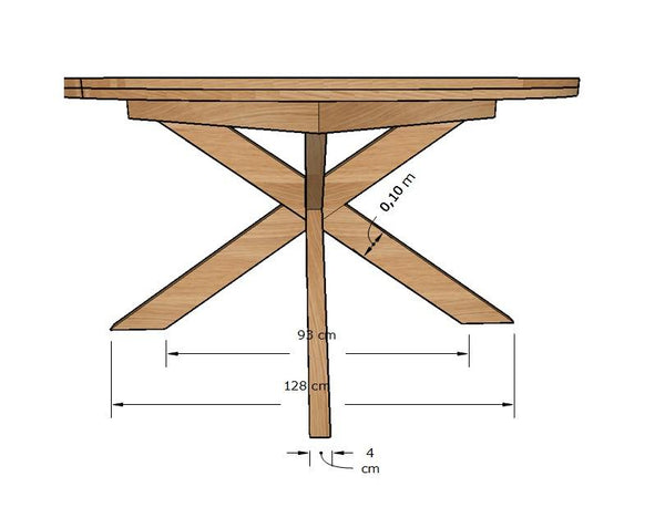 Mesa de comedor redonda y extensible de madera maciza de roble Holger | NordicStory