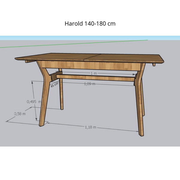 Mesa extensible de comedor de madera maciza de roble Harold | NordicStory
