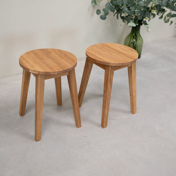 NordicStory Pack de 2 o 4 Taburetes de Comedor de Madera Maciza de Roble Diana