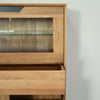 NordicStory Vitrina de madera maciza roble Bremen 3, 124 x 38 x 134 cm.