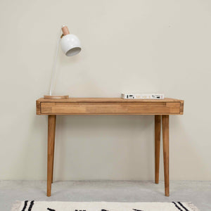Mesa escritorio tocador de madera maciza de roble Escandi, 110 x 43 x 75 cm. | NordicStory