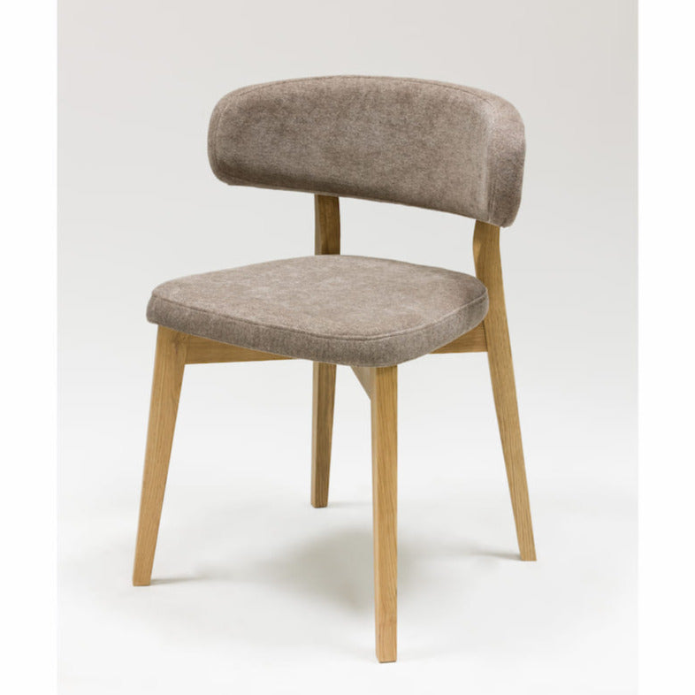 Veskor Pack de 2 o 4 Sillas de Comedor de Madera Maciza de Roble Claus, tapizado Gris o Marron Roble.Store
