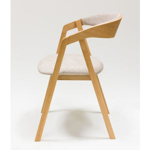 VESKOR Pack de 2 o 4 Sillas de Comedor de madera maciza de roble Knut, tapizado Beige/Gris Antracita Roble.Store