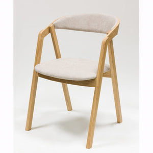 VESKOR Pack de 2 o 4 Sillas de Comedor de madera maciza de roble Knut, tapizado Beige/Gris Antracita Roble.Store