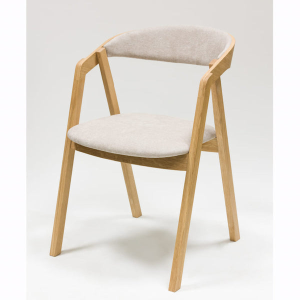 VESKOR Pack de 2 o 4 Sillas de Comedor de madera maciza de roble Knut, tapizado Beige/Gris Antracita Roble.Store