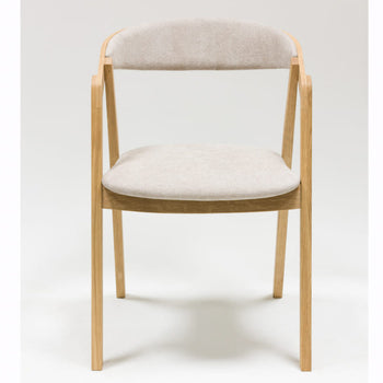VESKOR Pack de 2 o 4 Sillas de Comedor de madera maciza de roble Knut, tapizado Beige/Gris Antracita Roble.Store