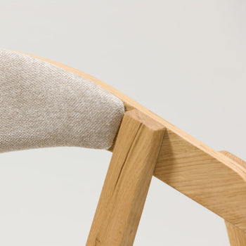VESKOR Pack de 2 o 4 Sillas de Comedor de madera maciza de roble Knut, tapizado Beige/Gris Antracita Roble.Store