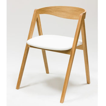 Veskor Pack de 2 o 4 Sillas de Comedor de Madera Maciza de Roble Oscar, tapizado Blanco Roble.Store