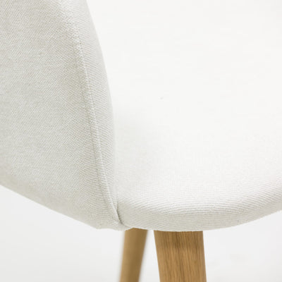 Veskor Sillón de roble macizo Ana, tapizado en blanco Roble.Store
