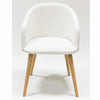 Veskor Sillón de roble macizo Ana, tapizado en blanco Roble.Store