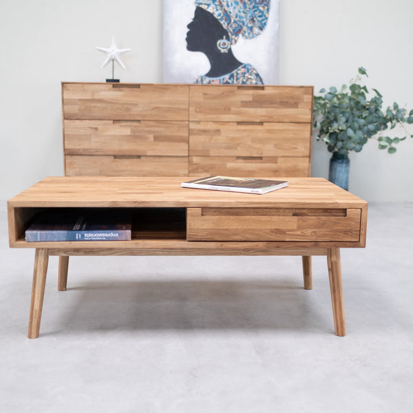 Mesa de centro de madera maciza de roble Escandi 8