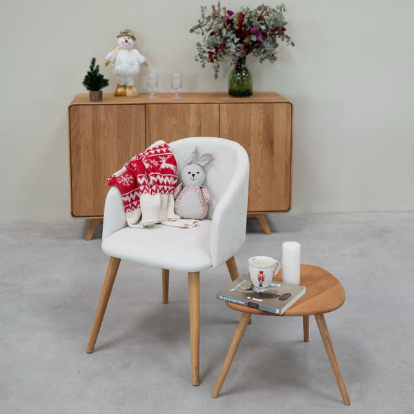 NordicStory Set de 3 mesas de centro apiables de madera maciza roble Geneva