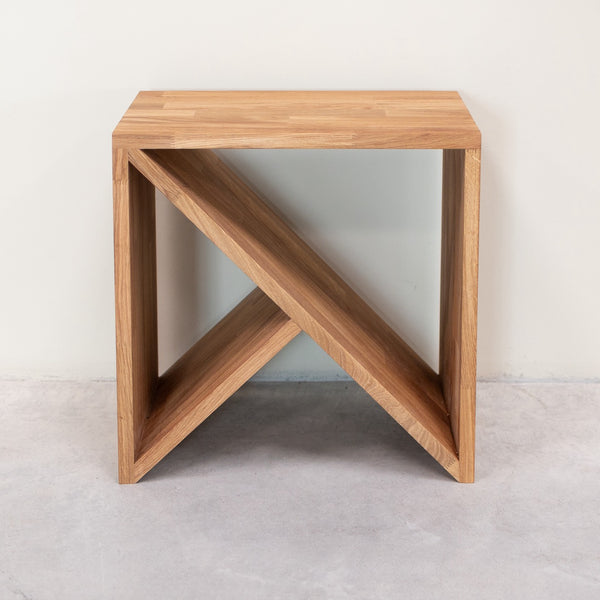 Mesa auxiliar, mesita de noche de madera maciza de roble Denmark