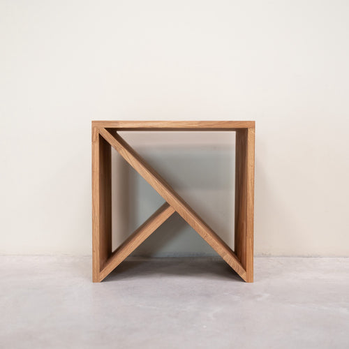 Mesa auxiliar, mesita de noche de madera maciza de roble Denmark