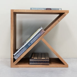 Mesa auxiliar, mesita de noche de madera maciza de roble Denmark