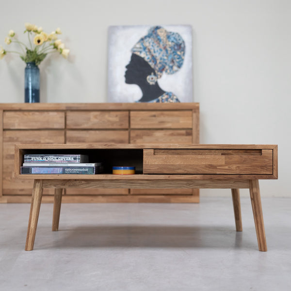 Mesa de centro de madera maciza de roble Escandi 8