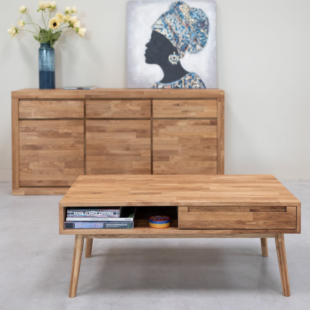 Mesa de centro de madera maciza de roble Escandi 8