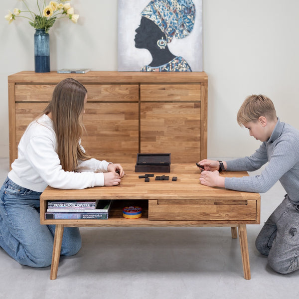 Mesa de centro de madera maciza de roble Escandi 8