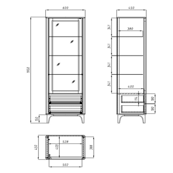 Vitrina de madera maciza roble Oxford 1 NordicStory