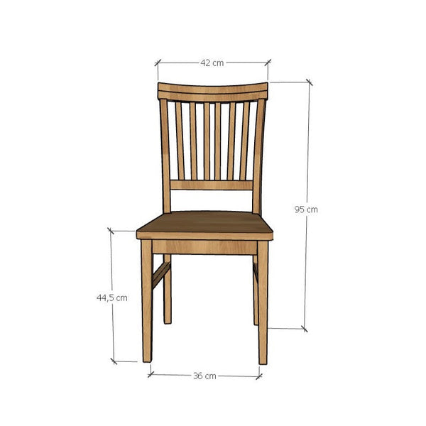 Pack de 2 o 4 Sillas de Comedor de Madera Maciza de Roble Provance | VESKOR