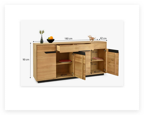 Sideboard aus massiver Eiche „Bremen“ | NordicStory