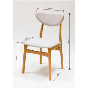 Pack de 2 o 4 Sillas de Comedor de Madera Maciza de Roble Maxwell, tapizado en Gris | VESKOR