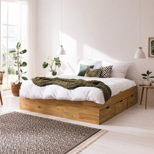Sofia massief eiken bed met opbergruimte | NordicStory