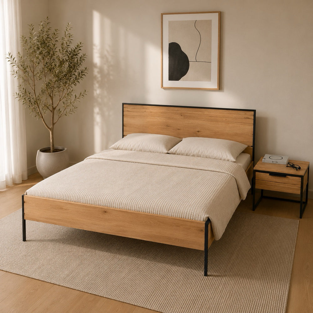 Runa solid oak bed | NordicStory