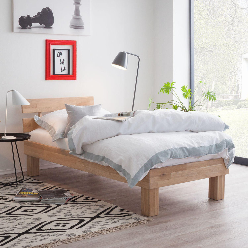 Cama de madera maciza de roble 90 x 200 cm. /140 x 200 cm. / 160 x 200 cm. / 180 x 200 Estilo escandinavo