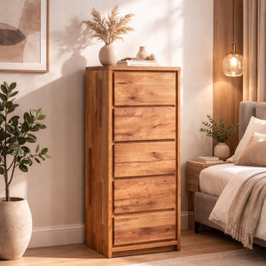 Hohe Kommode aus massivem Oregon-Eichenholz | NordicStory