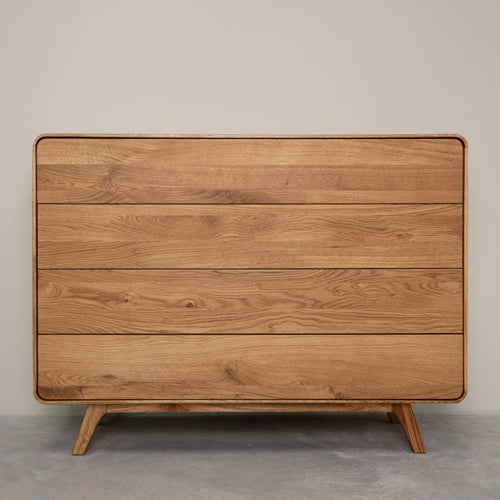 Comò in legno massello di rovere Geneva 3 | NordicStory