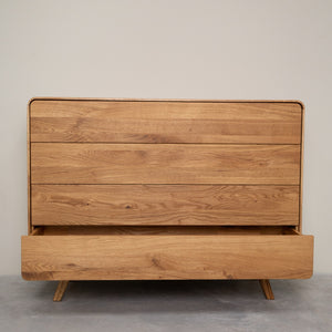 Comò in legno massello di rovere Geneva 3 | NordicStory