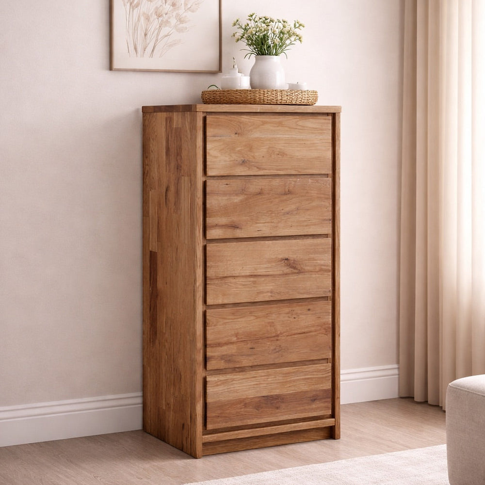 Comodino alto in rovere massiccio dell'Oregon | NordicStory