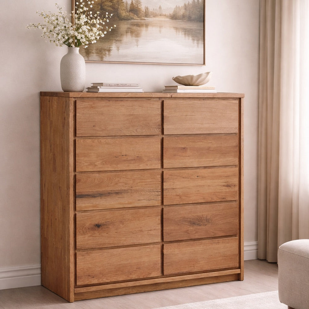 Comodino alto in rovere massiccio dell'Oregon | NordicStory