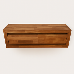 Consola aparador flotante de madera maciza de roble Sven, 120 / 100 x 25 x 30 cm. | NordicStory