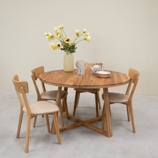 Pack de 2 o 4 Sillas de Comedor de Madera Maciza de Roble Diana Beige | NordicStory