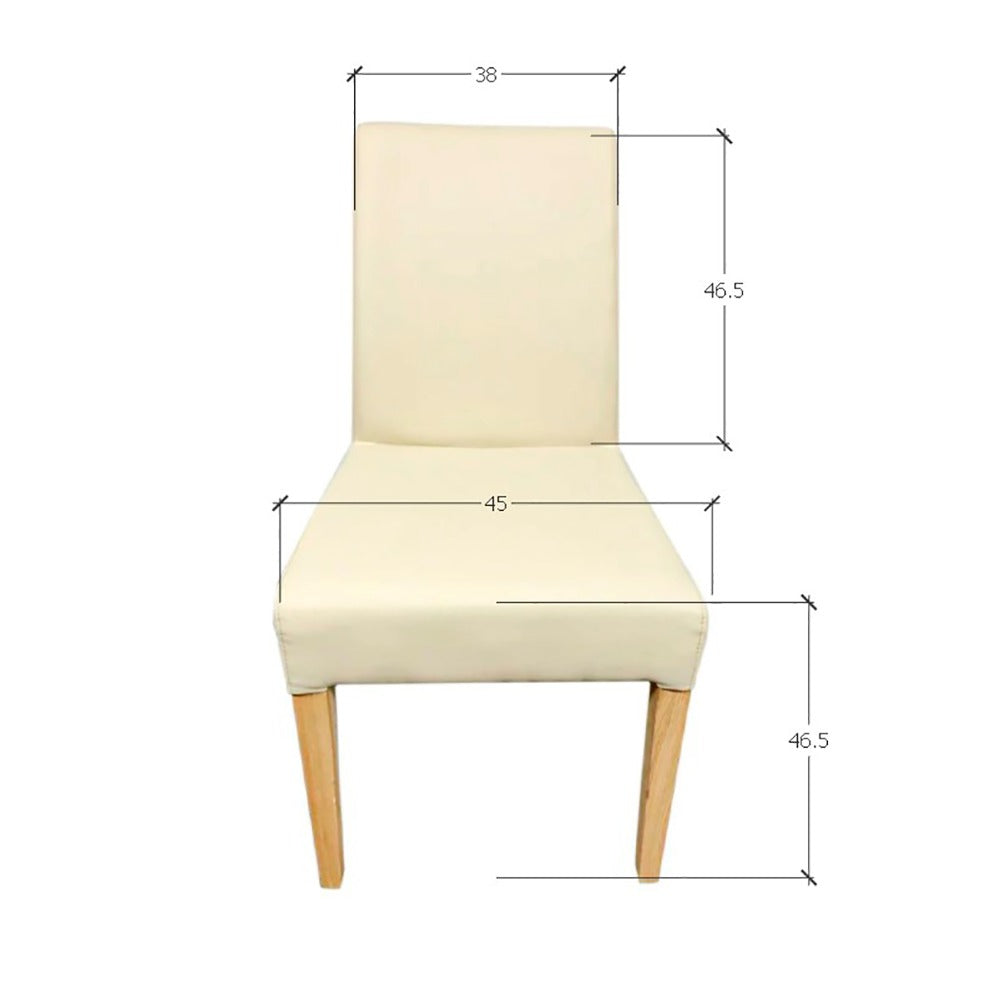 Pack de 2 o 4 Sillas de Comedor Malaga, Estructura de Madera Maciza de Roble, Tapizado en Color Beige | NordicStory
