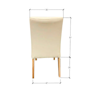Pack de 2 o 4 Sillas de Comedor Malaga, Estructura de Madera Maciza de Roble, Tapizado en Color Beige | NordicStory