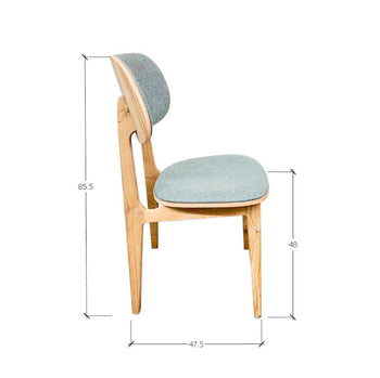 Pack de 2 o 4 Sillas de Comedor Varde, Estructura de Madera Maciza de Roble, Tapizado | NordicStory
