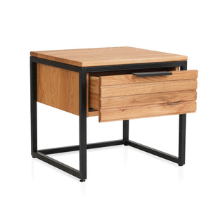 Mesita de noche de madera maciza de roble Runa | NordicStory