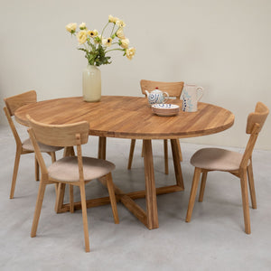 Pack de 2 o 4 Sillas de Comedor de Madera Maciza de Roble Diana Beige | NordicStory