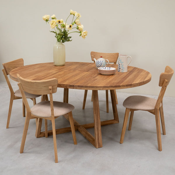 Pack de 2 o 4 Sillas de Comedor de Madera Maciza de Roble Diana Beige | NordicStory