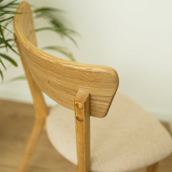 Pack de 2 o 4 Sillas de Comedor de Madera Maciza de Roble Diana Beige | NordicStory