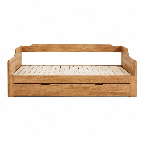 Solid oak trundle bed Frida | NordicStory